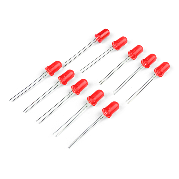 LED 5mm Vermelho (10 unidades) LEDs RoboCore