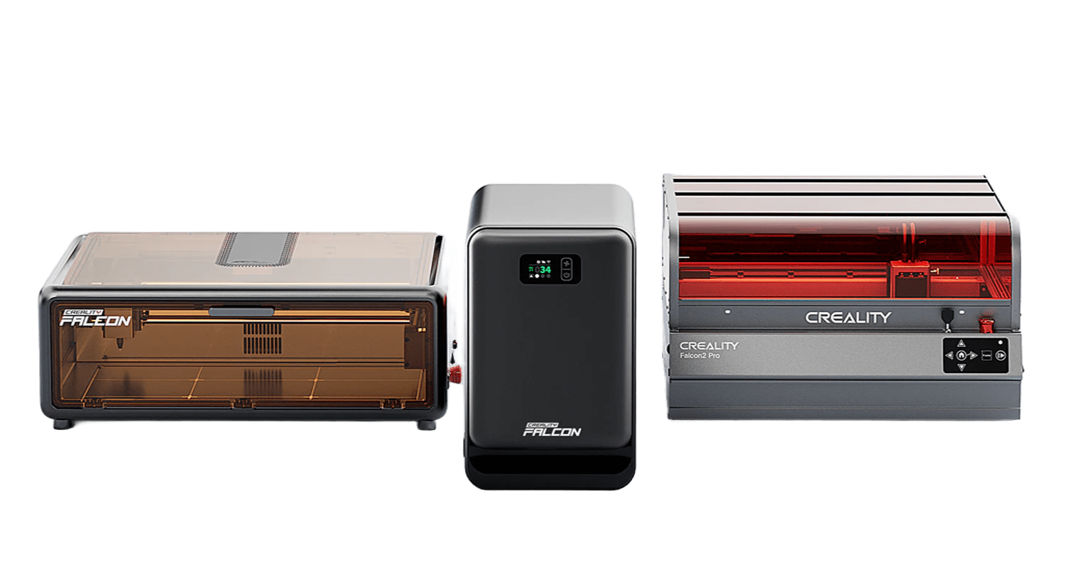 Purificador de fuma�a Creality Falcon AP1 capturando fuma�a durante o uso em m�quina a laser