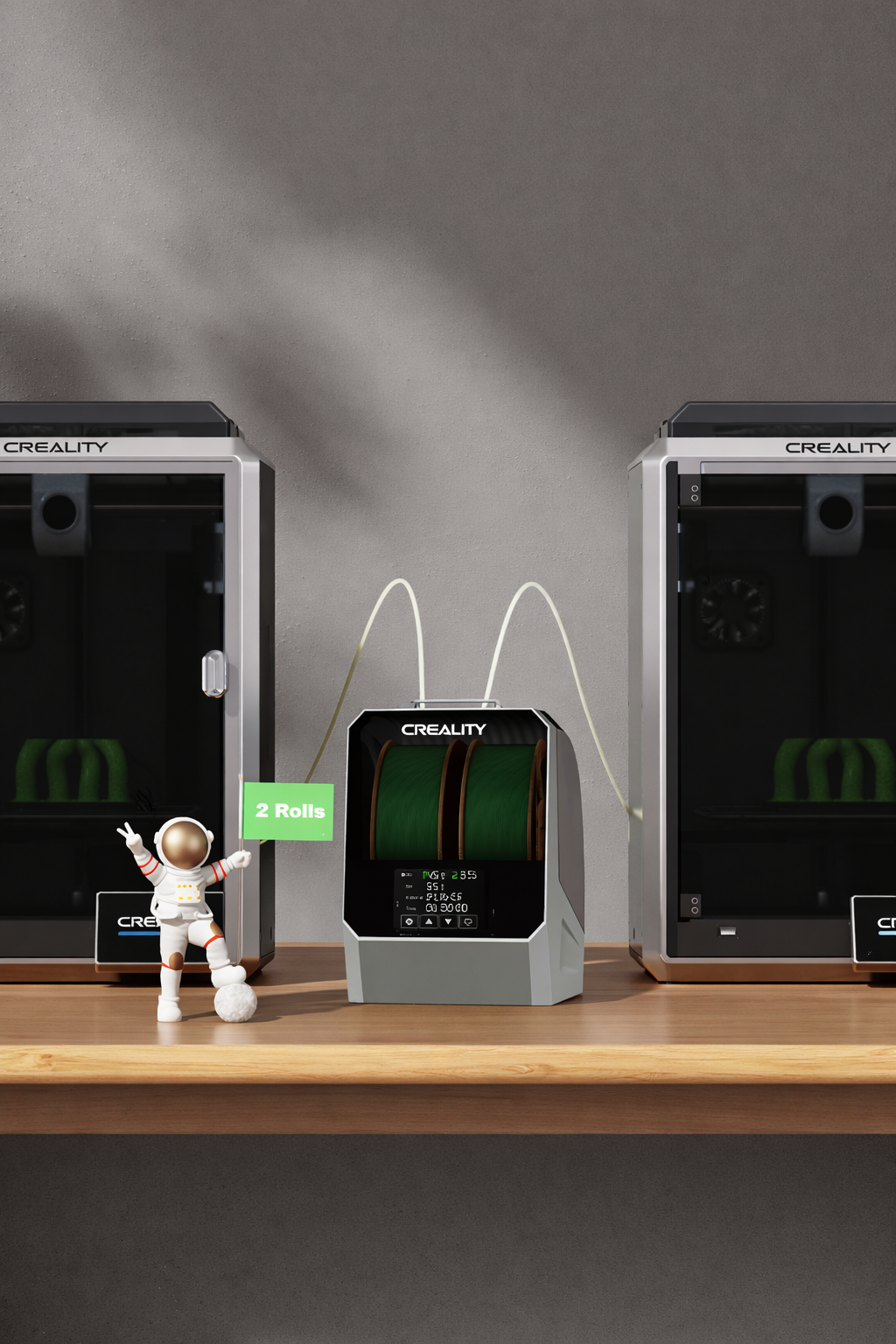 Tela LCD touch do Creality Space Pi Filament Dryer Plus com leitura em tempo real