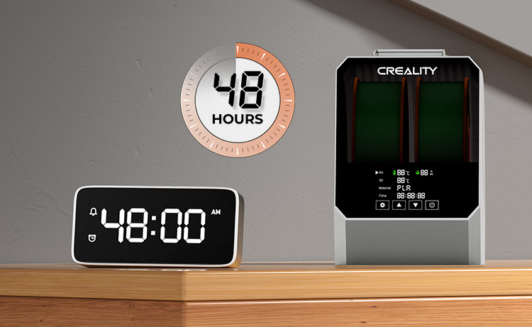 Fun��o de timer de at� 48 horas no Creality Space Pi Filament Dryer Plus