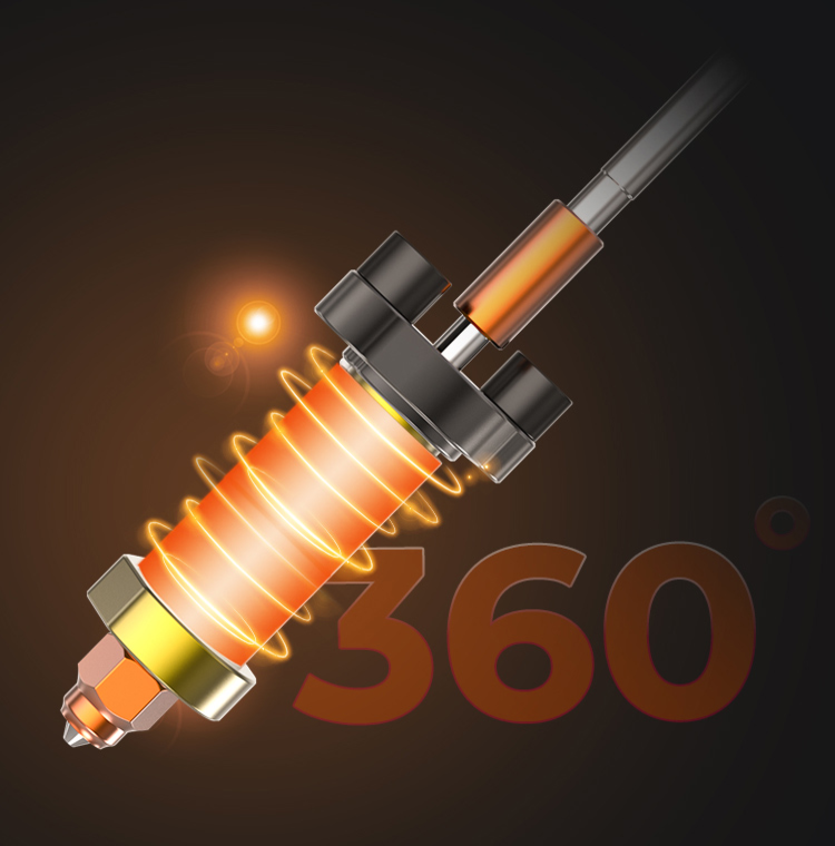 Aquecimento uniforme do hotend cer�mico para K2 Plus