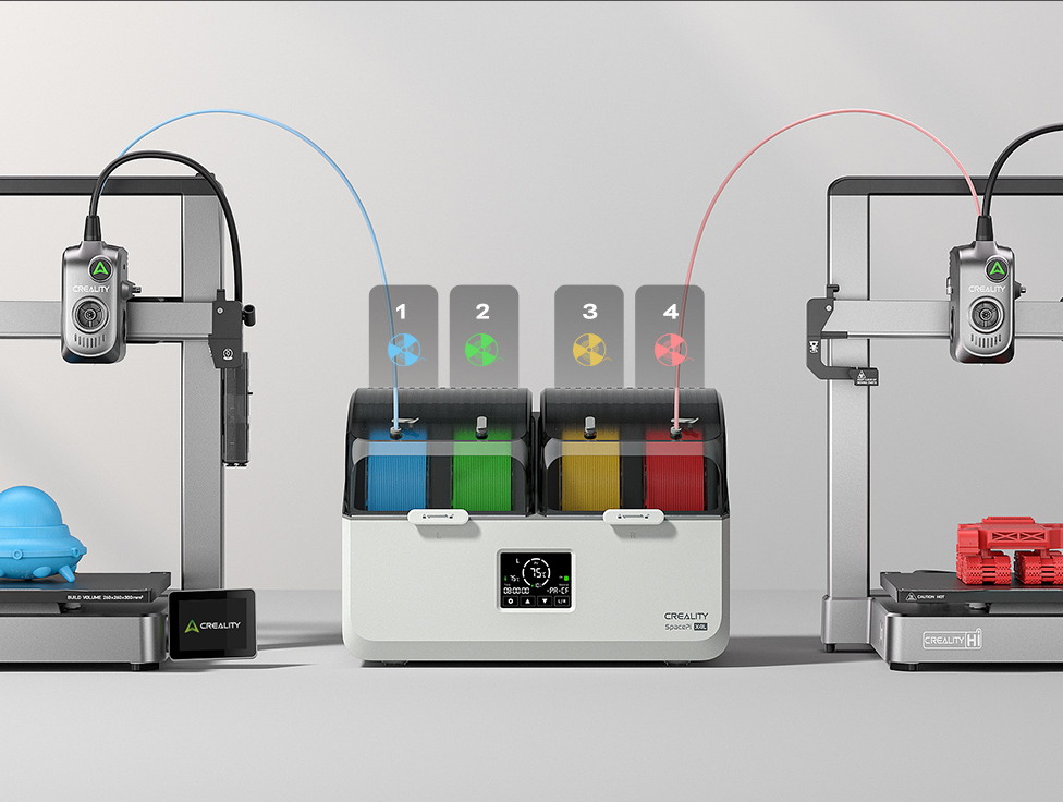 Secagem de 4 bobinas ao mesmo tempo no Creality Space Pi X4L