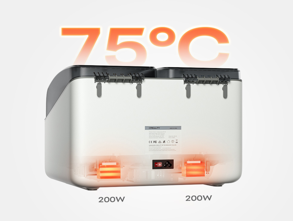 Secagem em alta temperatura de at� 75 graus no Creality Space Pi X4L