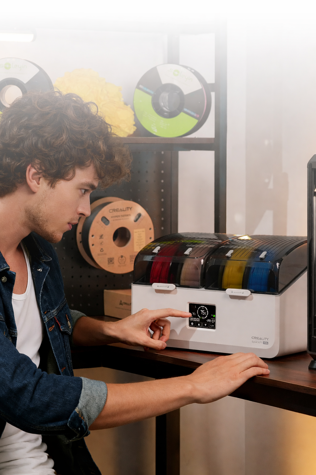 Desumidificador de Filamento Creality Space Pi X4L em uso