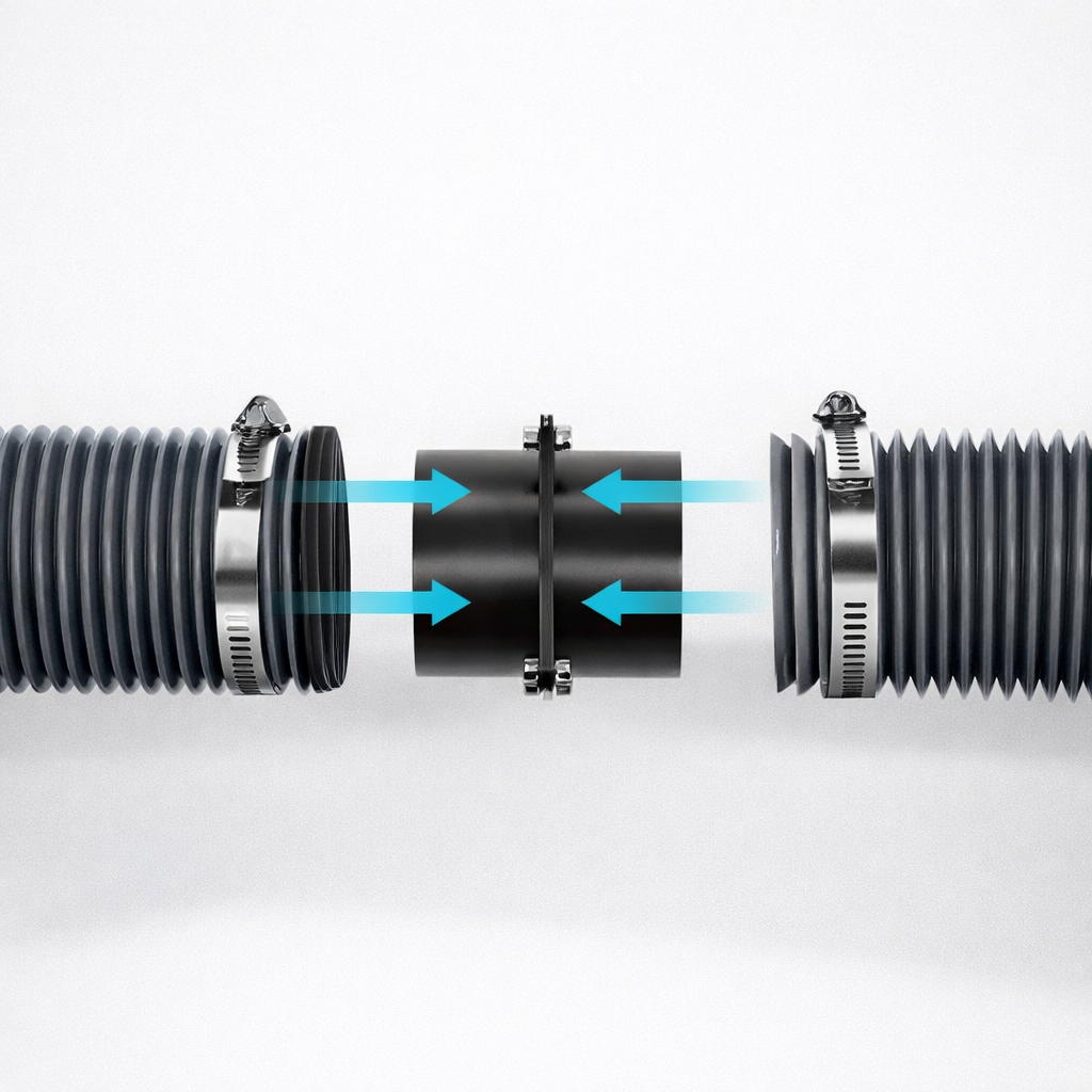 Conecte a extens�o ao sistema de exaust�o