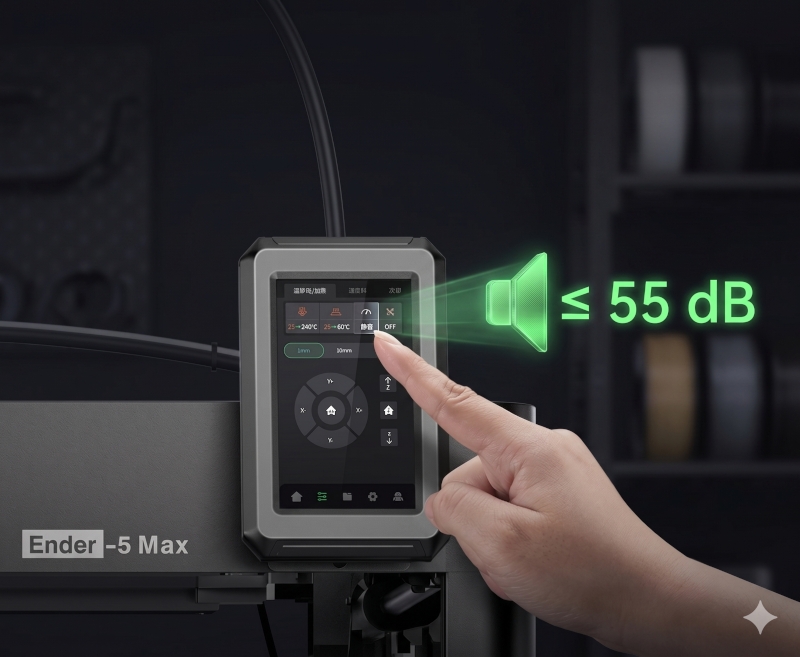 Modo silencioso da impressora 3D Creality Ender-5 Max com ru�do reduzido