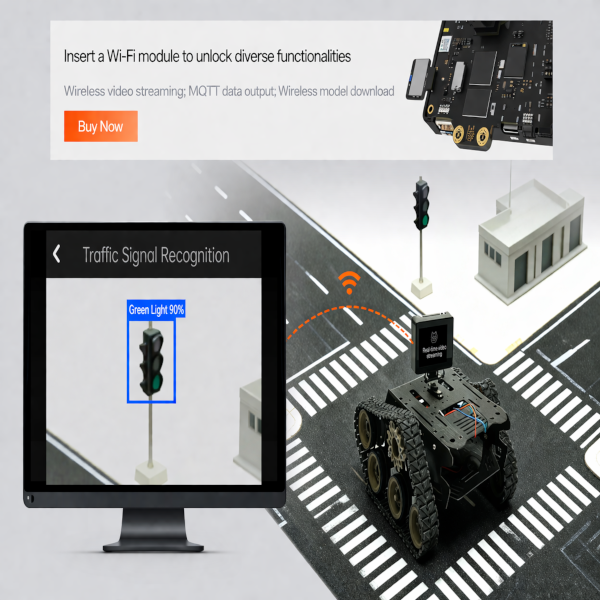 Rob� com Huskylens 2 reconhecendo sem�foro